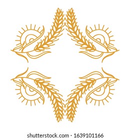 Beautiful pattern wheat. Vector illustration