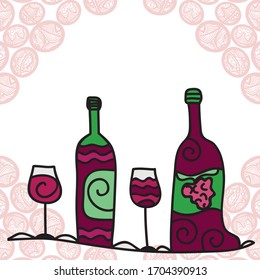 Beautiful pattern wine. Vector illustration