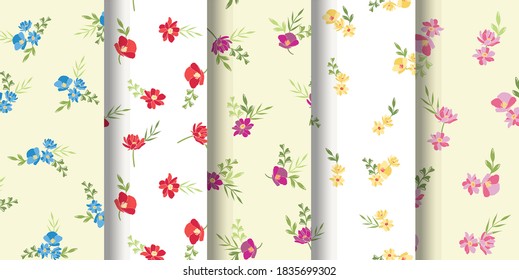 Beautiful pattern with yellow flower bunch, Flower bunch pattern background, Seamless pattern background