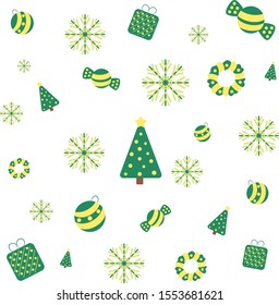 Beautiful patterns on the theme of Christmas and New Year. Vector graphics. Vector illustration. Minimalism.