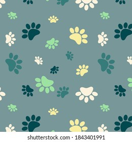 Beautiful Paw Pattern Background Seamless Paw Stock Vector (Royalty ...