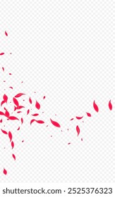 Beautiful Peach Vector Transparent Background. Spring Lotus Cover. Red Cherry Summer Design. Delicate Japan Sakura Pattern.