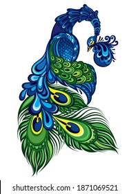 Beautiful peacock cartoon vector illustration