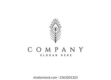 Beautiful peacock feather logo designs