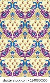 Beautiful peacock pattern on white