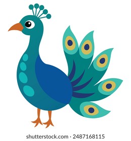 Un hermoso Arte vectorial de pavo real