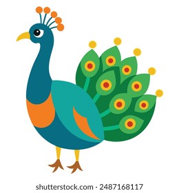 A beautiful peacock vector art