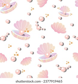 beautiful pearl shell seamless pattern background