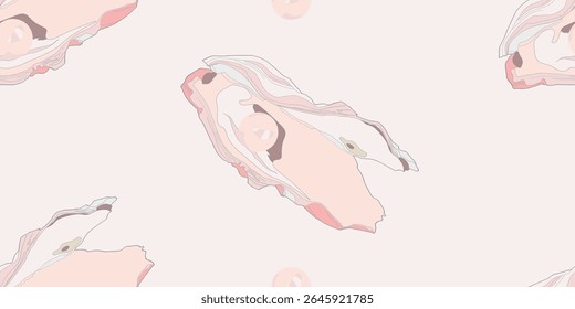 Beautiful pearl shell seamless pattern background.