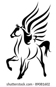 beautiful pegasus vector illustration - symbol of inspiration in Greek mythology