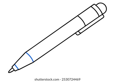 A beautiful pen vector art in white background illustration.