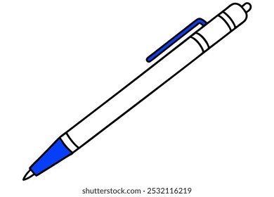 A beautiful pen vector art in white background illustration.