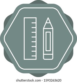 Beautiful Pencil And Ruler Line Vector Icon