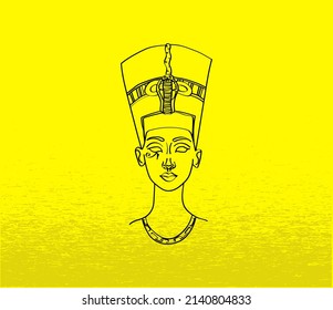 a beautiful pencil-style sketch of Nefertiti	