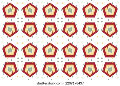 Schöne Pentagon Formen Geometrie Muster Vektorgrafik Es ist ein Muster erstellt durch die Kombination geometrischer Formen. Erstellen Sie schöne Stoffmuster. Design für den Druck. Verwendung in der Modebranche.