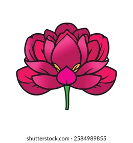 a beautiful peony flower vector 