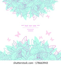 Beautiful peony. Hand drawn vector illustration.