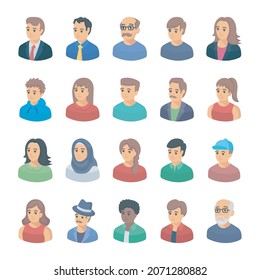 Beautiful People Avatars vector icon set.