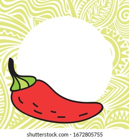 Beautiful pepper chili. Vector illustration