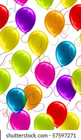 Beautiful Perfect Seamless Birthday Balloon Background (New Version!!)