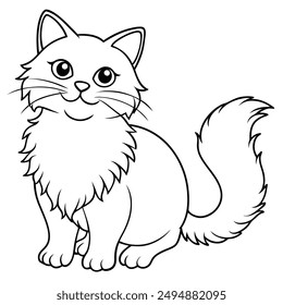 Beautiful Persian Cat Vector Illustration for Pet Lovers and Graphic Designers