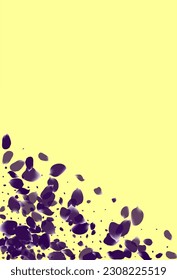Beautiful Petal Magenta Vector Yellow Background. Night Floral Texture. Delicate Blossom Beauty Pattern. Yellow Geranium Dutch Banner.