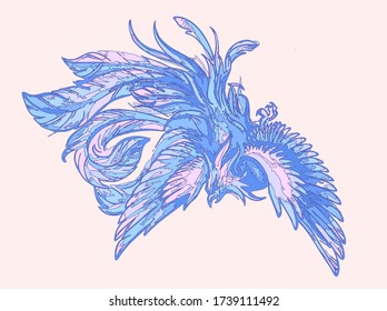 beautiful phoenix bird in ice and fire version