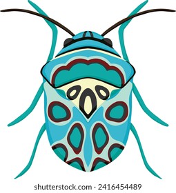 Beautiful Picasso Bug Beetle Illustration