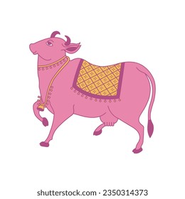 Beautiful pichwai cow  , pink cow , indian motif