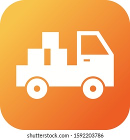 Beautiful Pickup Truck Glyph Vector Icon