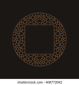 Beautiful picture with a circular wreath of flower petals. Vector frame for text, invitations, postcards and covers