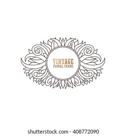 Beautiful picture with a circular wreath of flower petals. Vector frame for text, invitations, postcards and covers