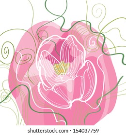 Beautiful picture of contour tulip and half transparent tulip on back