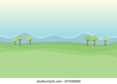 Beautiful picture of mountain scenery, location, vector illustration