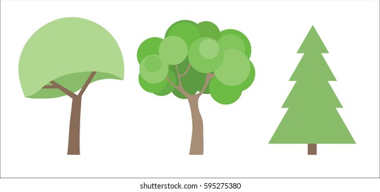 Beautiful picture of the variety of trees, vector illustration