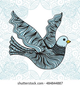Beautiful pigeon. Vector illustration.