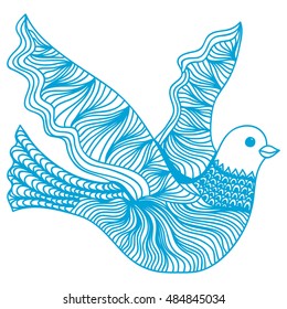 Beautiful pigeon. Vector illustration.