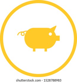 Beautiful Piggy Vector Glyph Icon