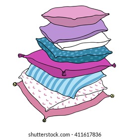 Beautiful pillows on a white background.
