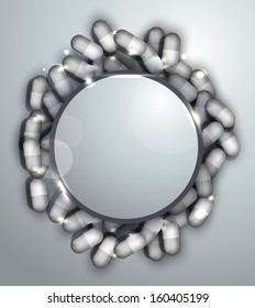 Beautiful pills background. Bright sparkling design. 