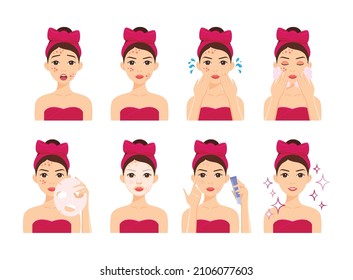 274 Woman With Skin Whitening Steps Images, Stock Photos & Vectors ...