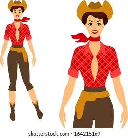 Beautiful Pin Up Cowgirl 1950s Style.