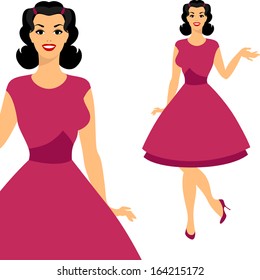 Beautiful pin up girl 1950s style. svg