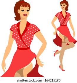 Beautiful pin up girl 1950s style.