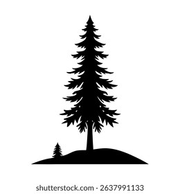 Beautiful pine and Christmas tree illustration, perfect for holiday decor, cards, and festive designs.
