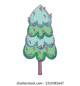 beautiful pine tree fairytale icon