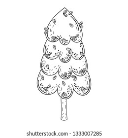 beautiful pine tree fairytale icon