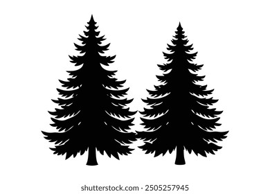 Beautiful Pine Tree Vector Illustration Art