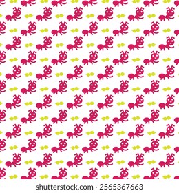 beautiful pink ant art pattern