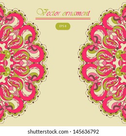 Beautiful pink arabesque lace pattern background vector eps 8